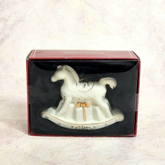 St. Nicholas Square Christmas Porcelain Rocking Horse Ornament 2007 - Picture 1 of 8